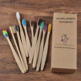 Neue design mischfarbe bambus zahnbürste Eco Friendly hölzernen Zahn Pinsel Weichen borsten Spitze Holzkohle erwachsene mundpflege zahnbürste