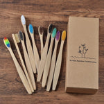 Neue design mischfarbe bambus zahnbürste Eco Friendly hölzernen Zahn Pinsel Weichen borsten Spitze Holzkohle erwachsene mundpflege zahnbürste