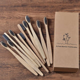 Neue design mischfarbe bambus zahnbürste Eco Friendly hölzernen Zahn Pinsel Weichen borsten Spitze Holzkohle erwachsene mundpflege zahnbürste