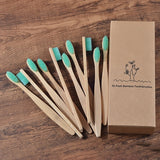 Neue design mischfarbe bambus zahnbürste Eco Friendly hölzernen Zahn Pinsel Weichen borsten Spitze Holzkohle erwachsene mundpflege zahnbürste