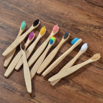 Neue design mischfarbe bambus zahnbürste Eco Friendly hölzernen Zahn Pinsel Weichen borsten Spitze Holzkohle erwachsene mundpflege zahnbürste