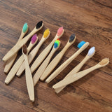 Neue design mischfarbe bambus zahnbürste Eco Friendly hölzernen Zahn Pinsel Weichen borsten Spitze Holzkohle erwachsene mundpflege zahnbürste