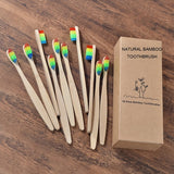 Neue design mischfarbe bambus zahnbürste Eco Friendly hölzernen Zahn Pinsel Weichen borsten Spitze Holzkohle erwachsene mundpflege zahnbürste